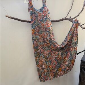 MSK Paisley Floral Maxi Dress in Teal, Rust, Mustard